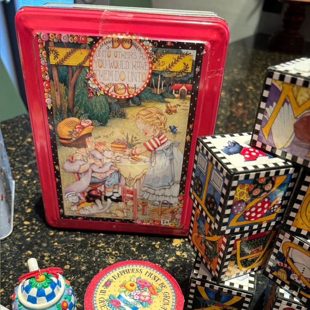 Mary Englebreit Colorful Decorative Tin and Block collection - Picture 3 of 8